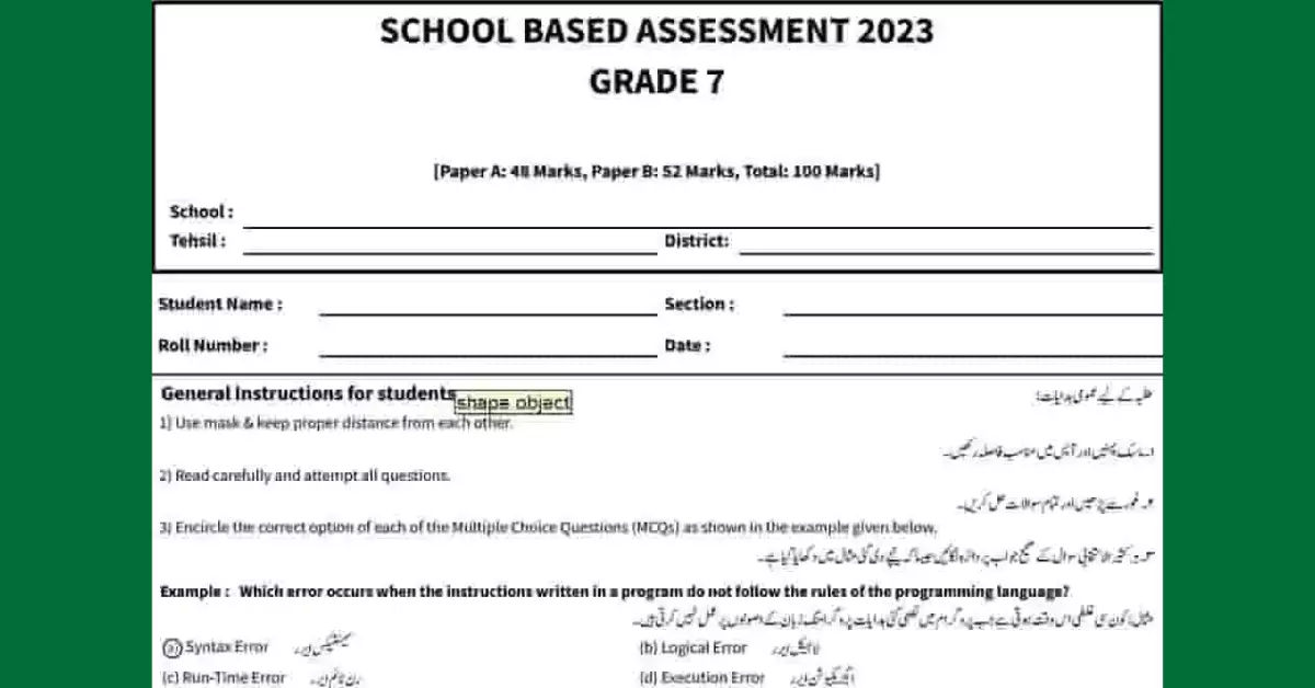 School-Based-Assessment-2023-Grade-7-PDF